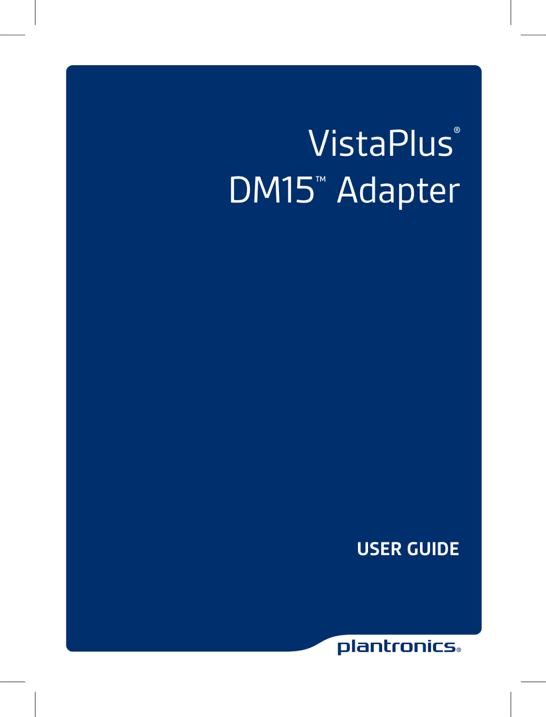 Plantronics manual VistaPlus DM15 Adapter 