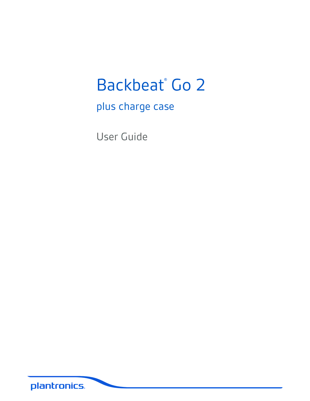 Plantronics GO 2 manual Backbeat Go 