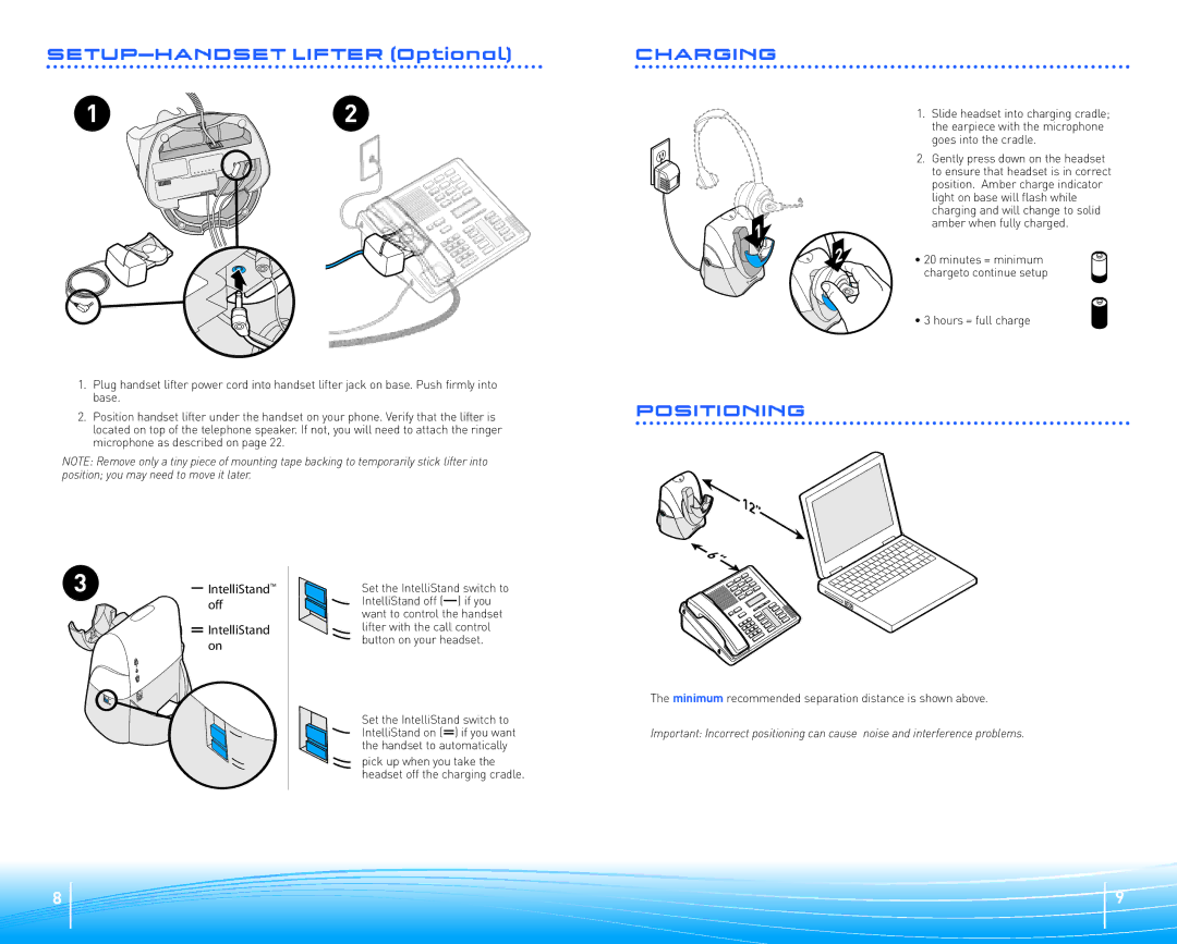 Plantronics Headset System Position. Amber charge indicator, Light on base will flash while, Amber when fully charged 