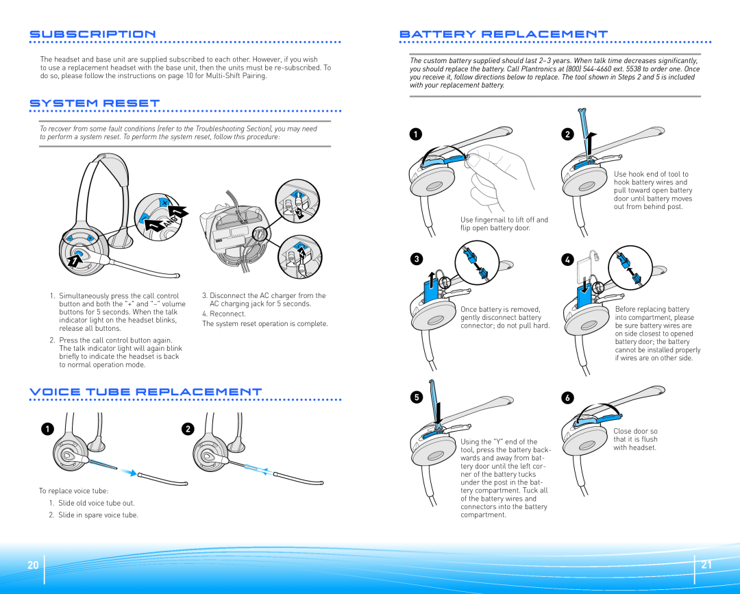 Plantronics Headset System manual Reconnect 