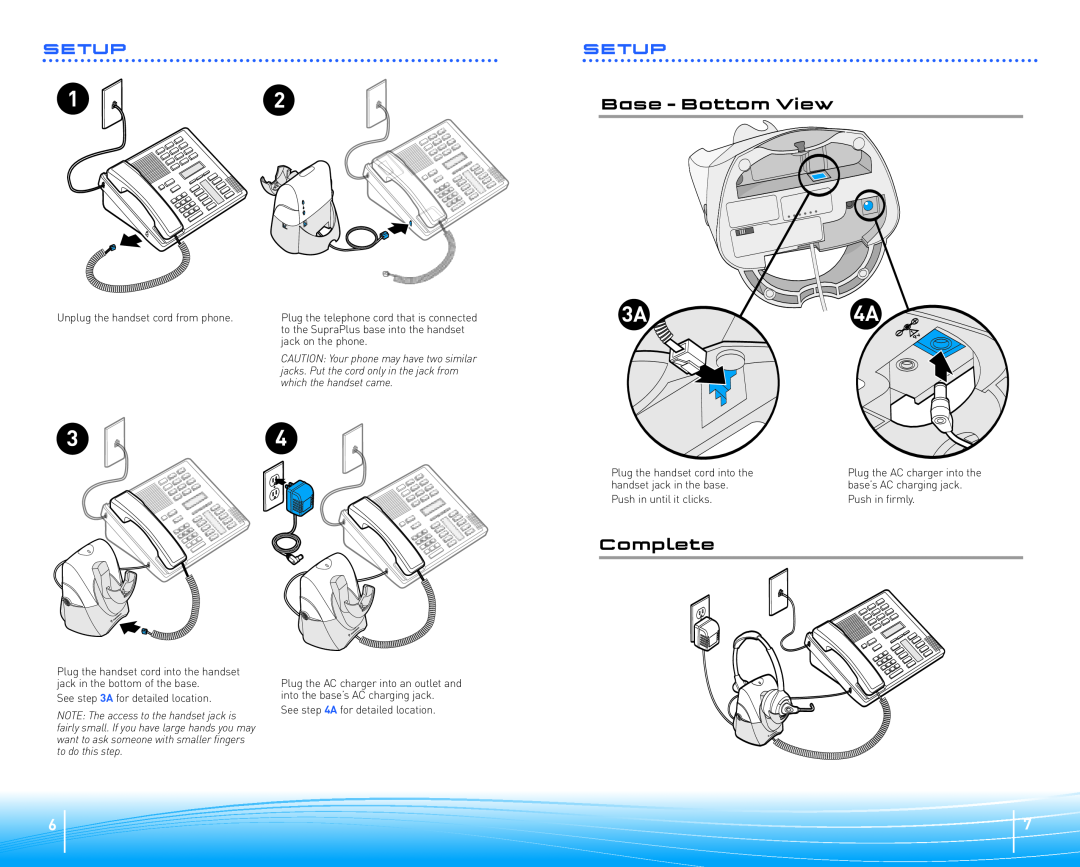 Plantronics Headset System manual Complete, Base - Bottom View 