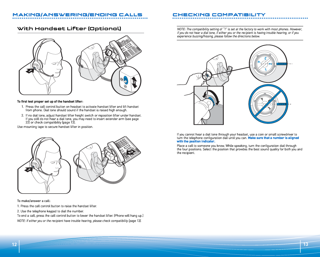 Plantronics Headset System manual With Handset Lifter Optional 