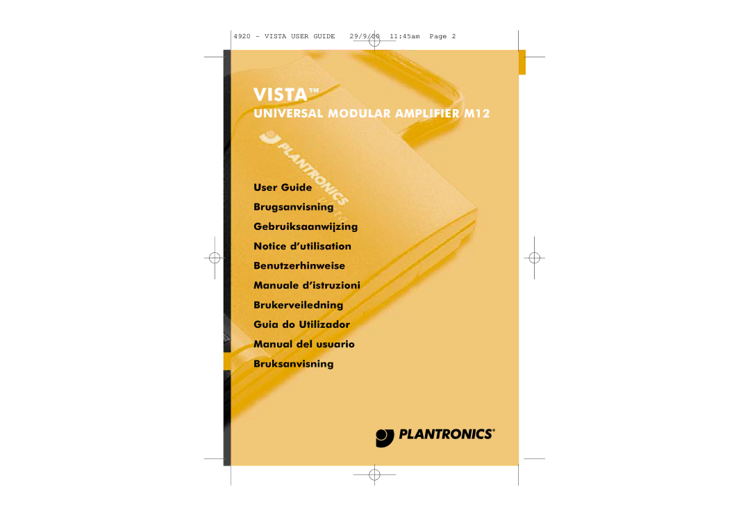 Plantronics M12 manual Vista 