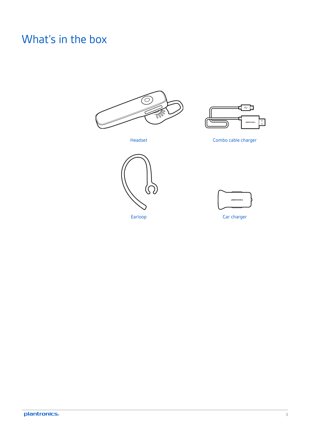 Plantronics M165 manual What’s in the box 