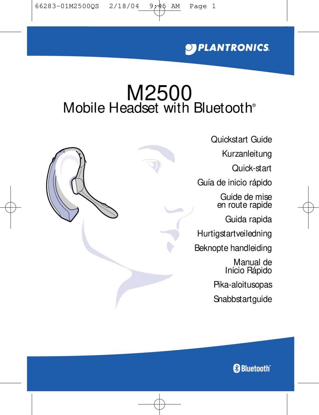 Plantronics M2500 quick start 