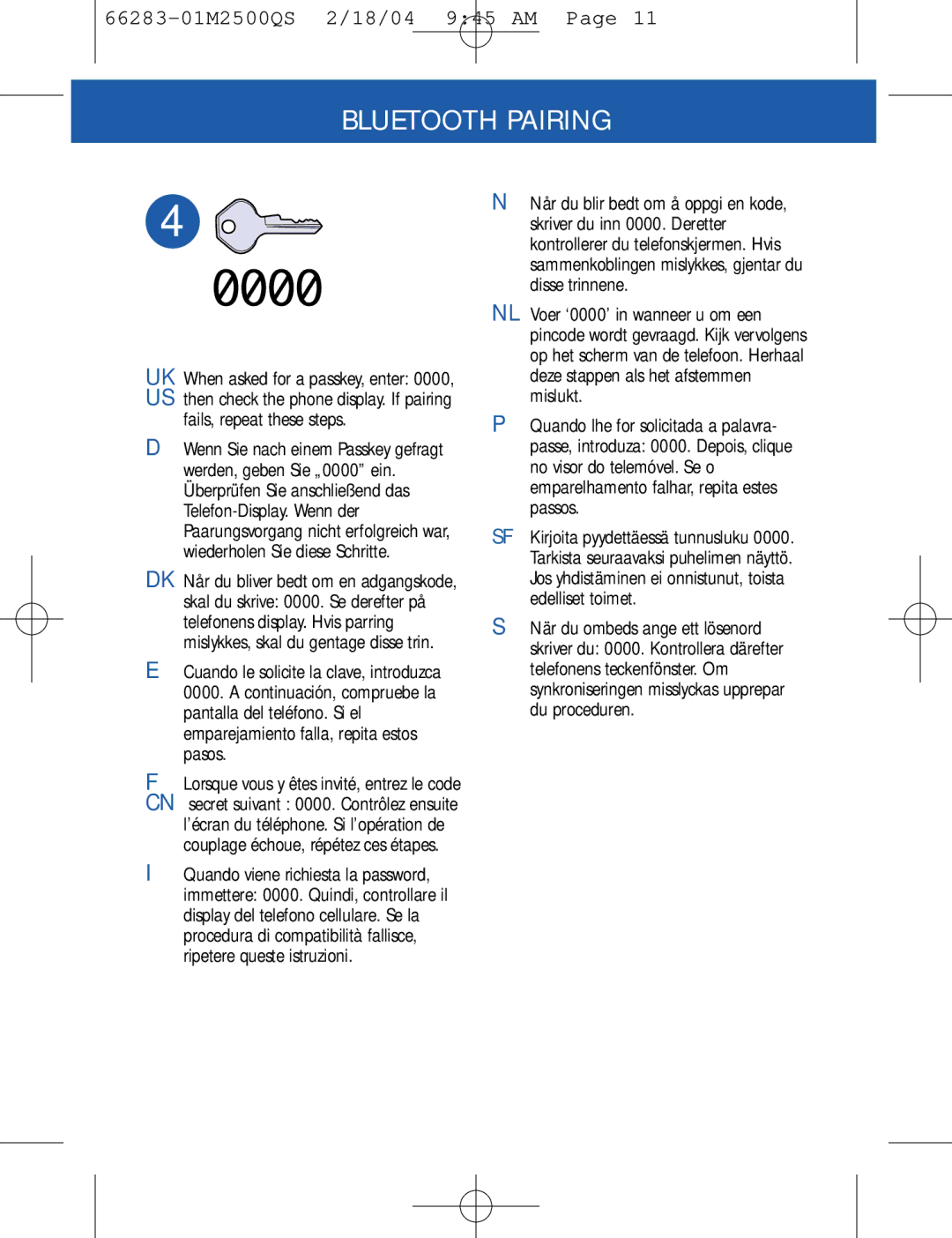 Plantronics M2500 quick start Fails, repeat these steps 