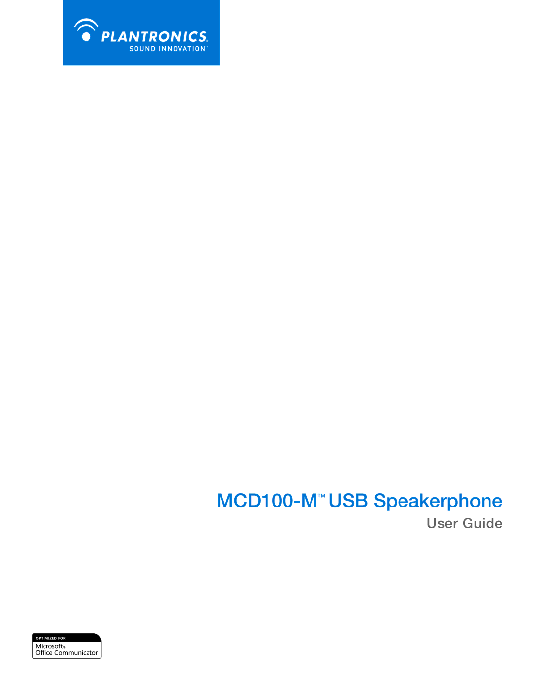 Plantronics manual MCD100-MTMUSB Speakerphone 