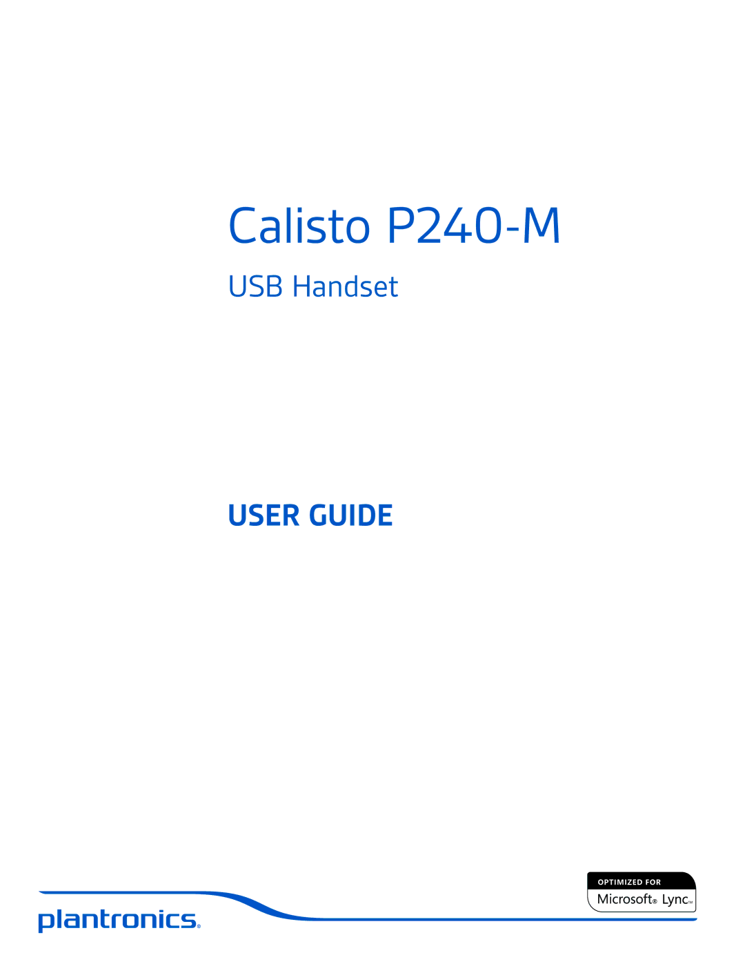 Plantronics manual Calisto P240-M 