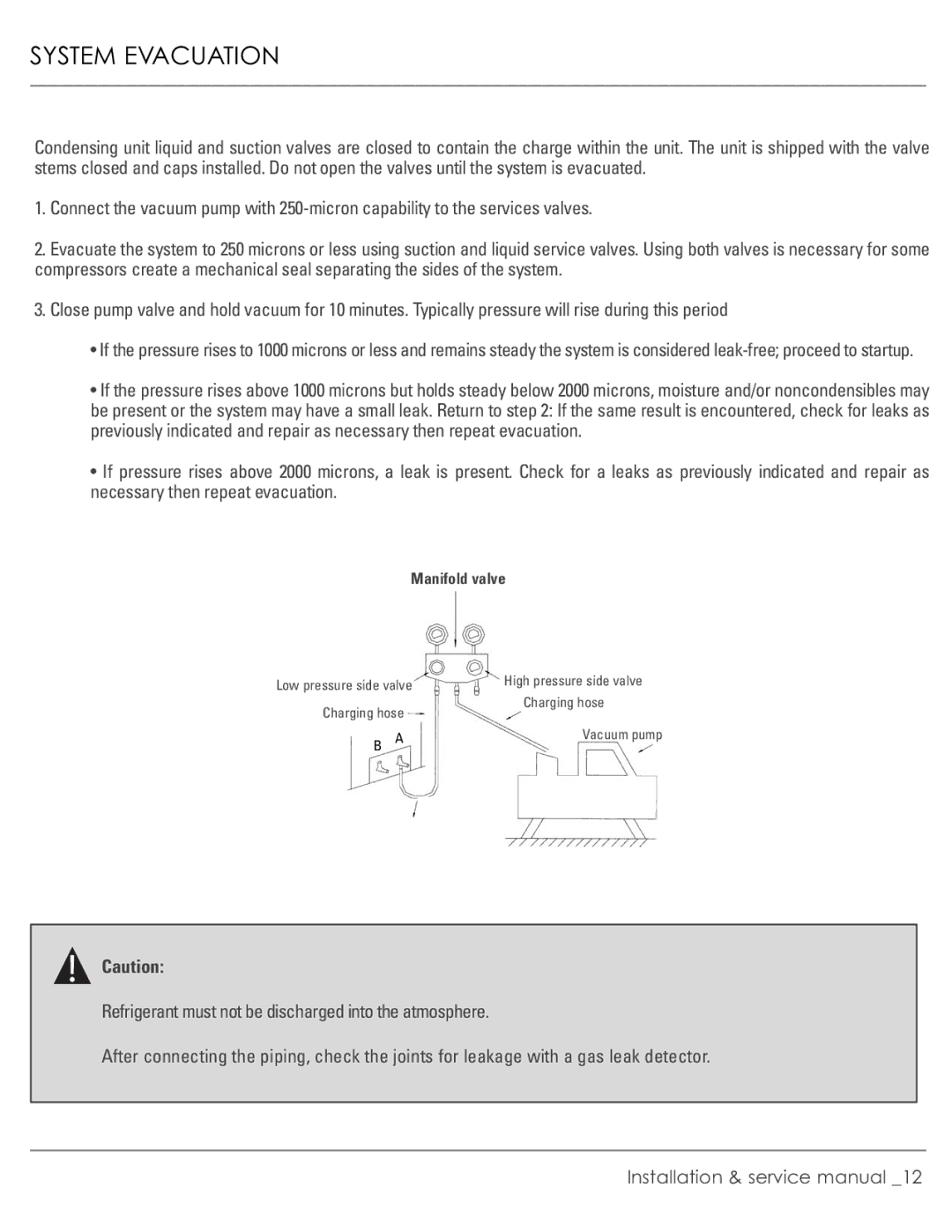 Plantronics R-410A manual System Evacuation 