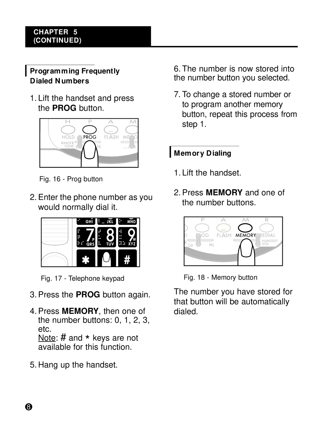 Plantronics T20 operating instructions Memory 