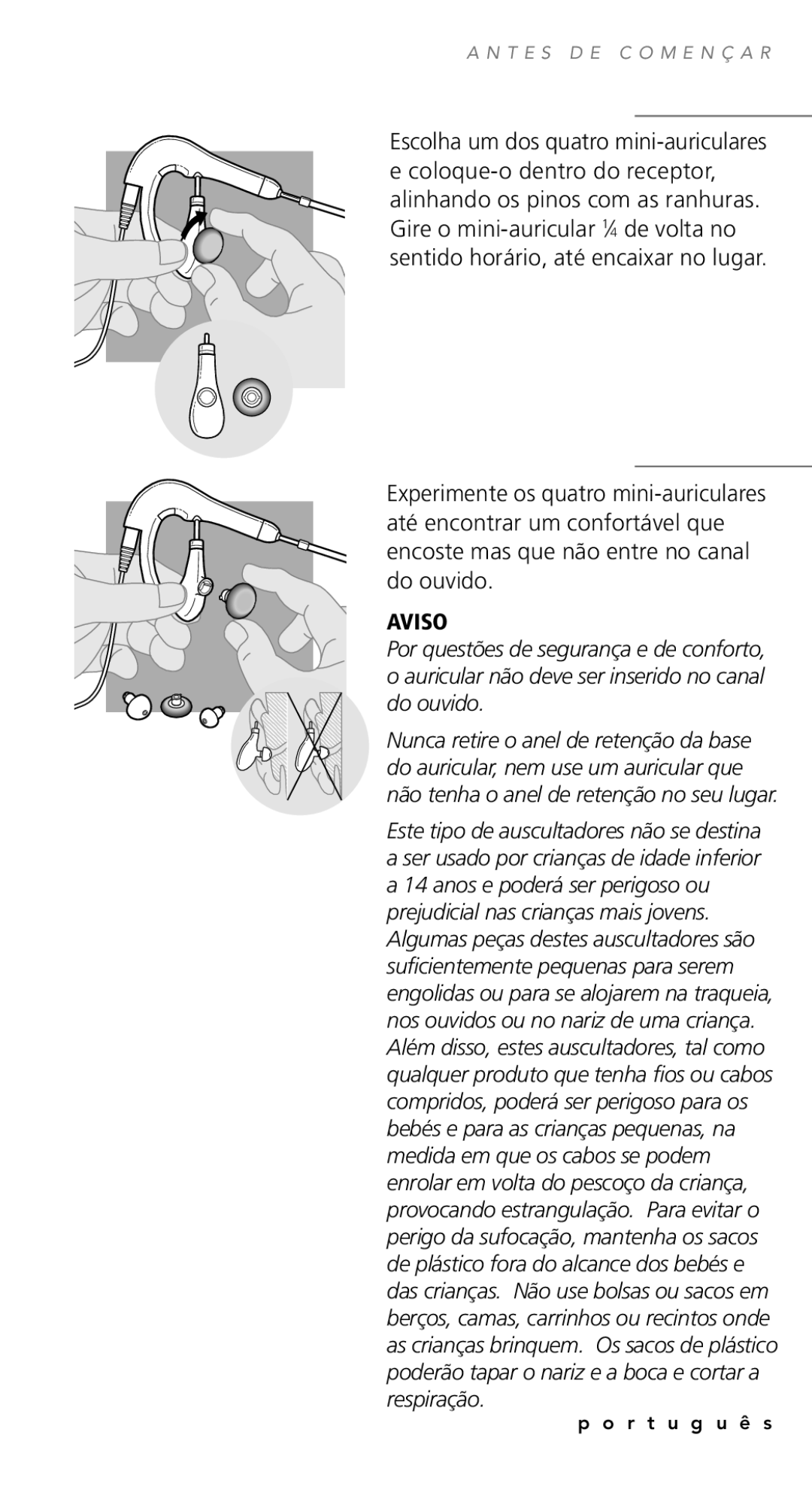 Plantronics TriStar Headset manual Aviso 