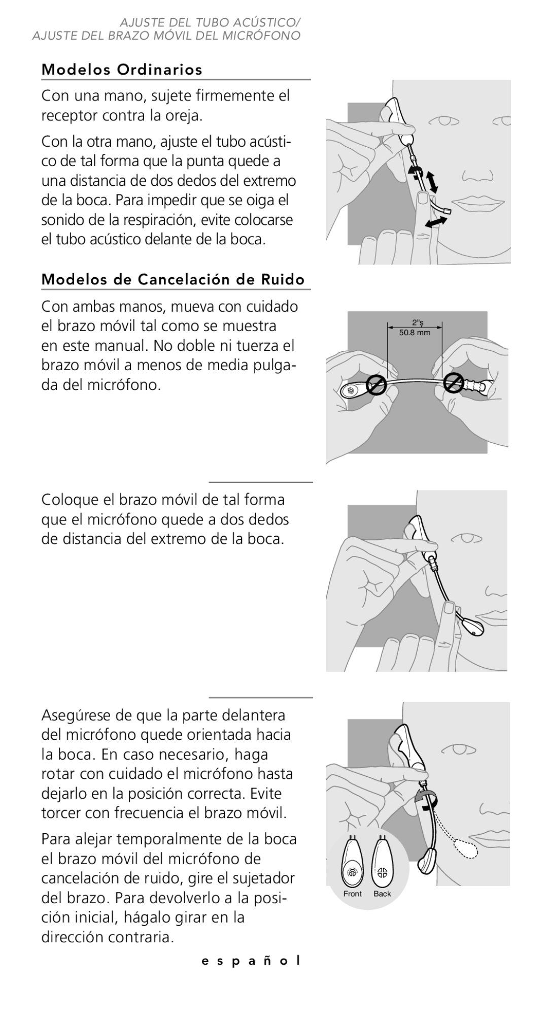 Plantronics TriStar Headset manual Modelos de Cancelación de Ruido 