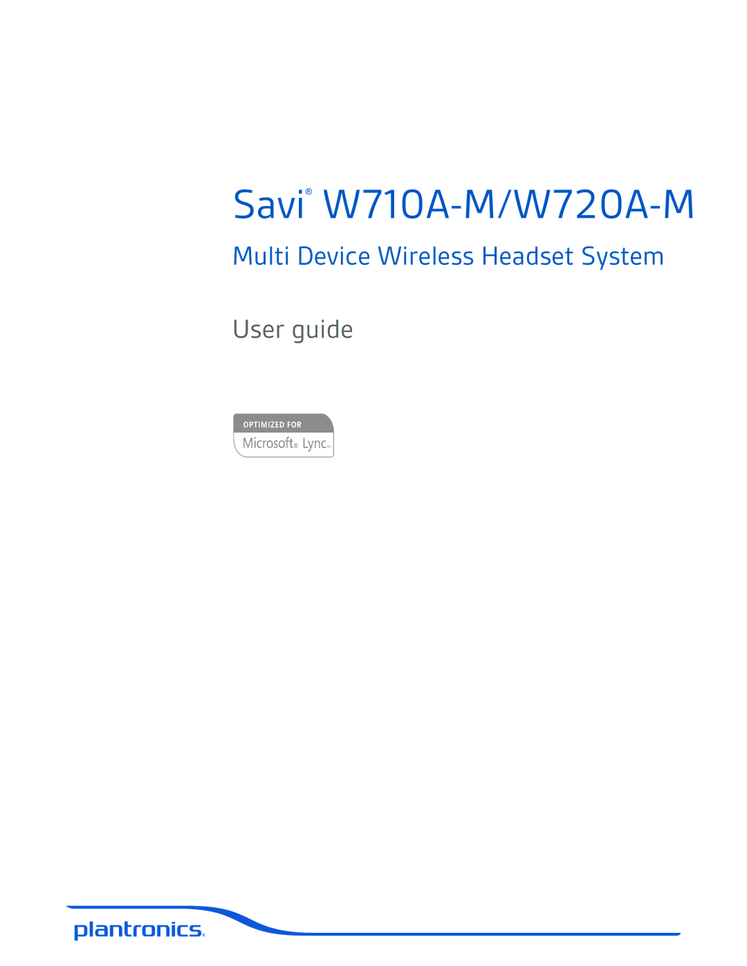 Plantronics manual Savi W710A-M/W720A-M 