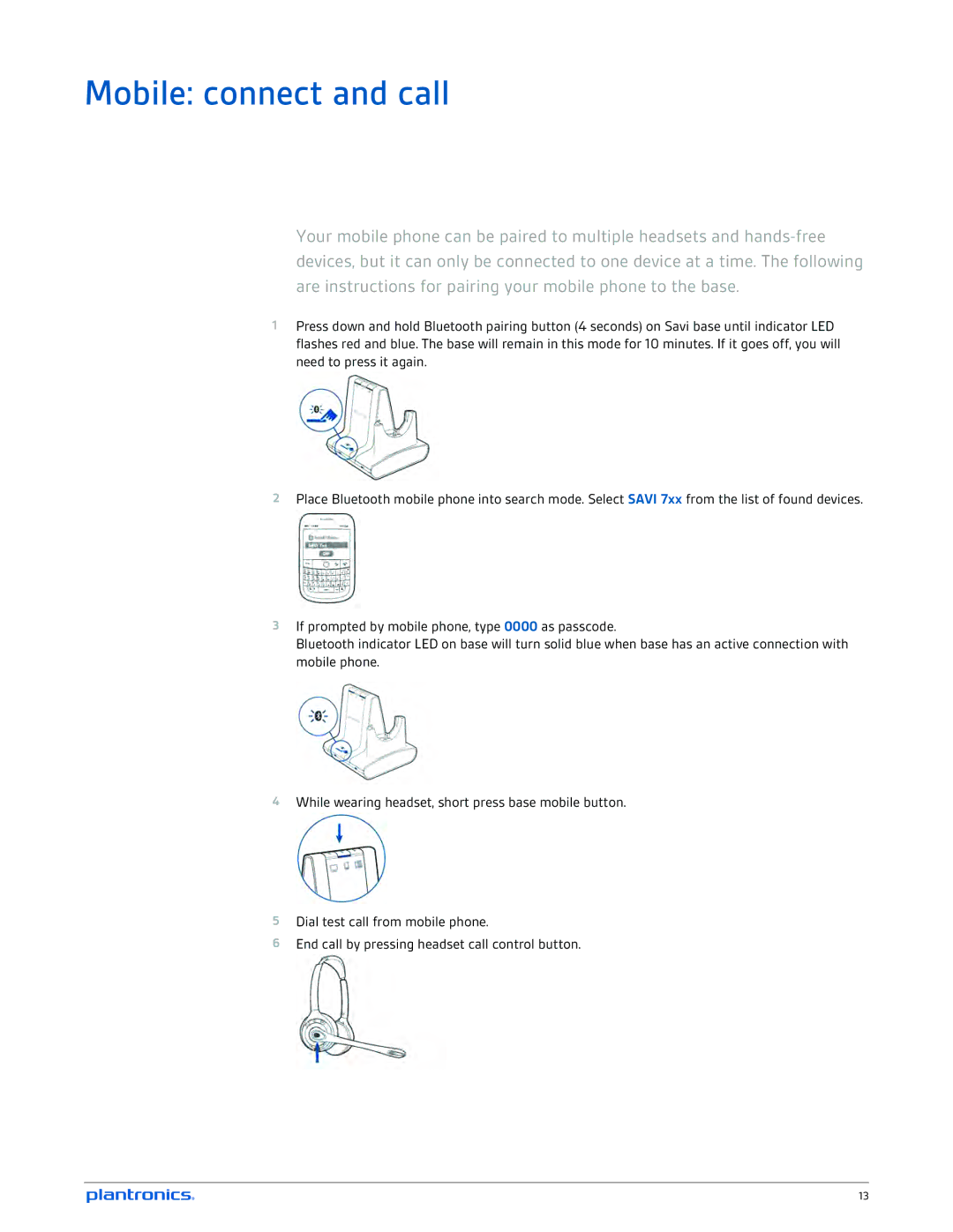 Plantronics W720A-M, W710A-M manual Mobile connect and call 