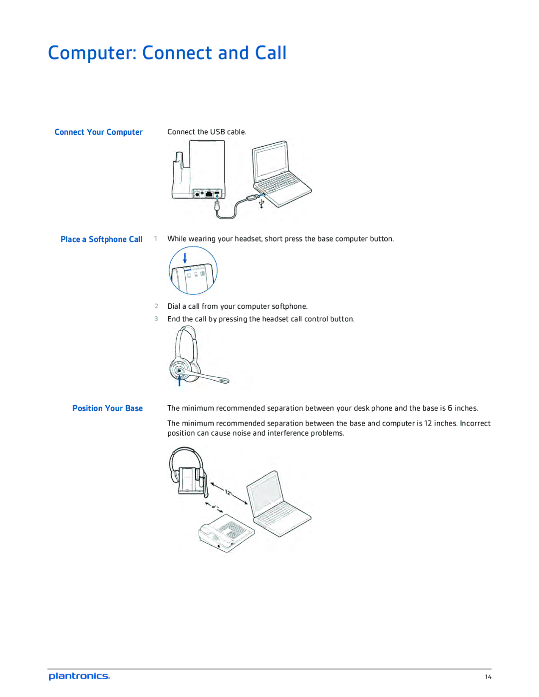 Plantronics W720-M, W710-M manual Computer Connect and Call, Connect Your Computer 