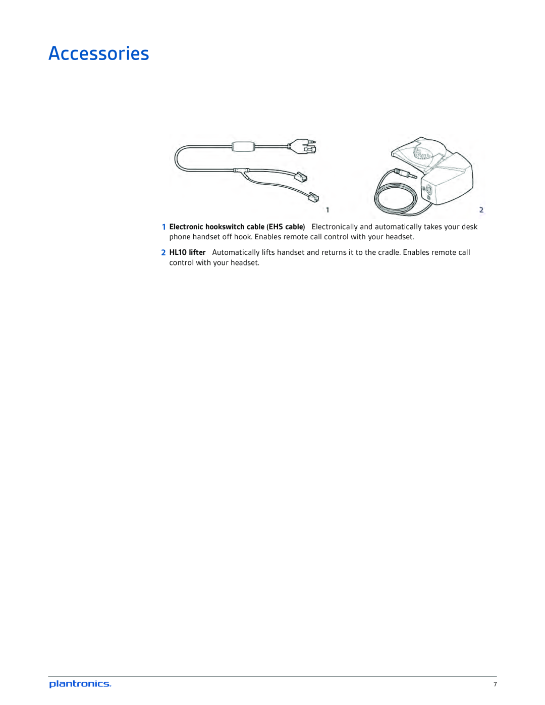 Plantronics W710-M, W720-M manual Accessories 