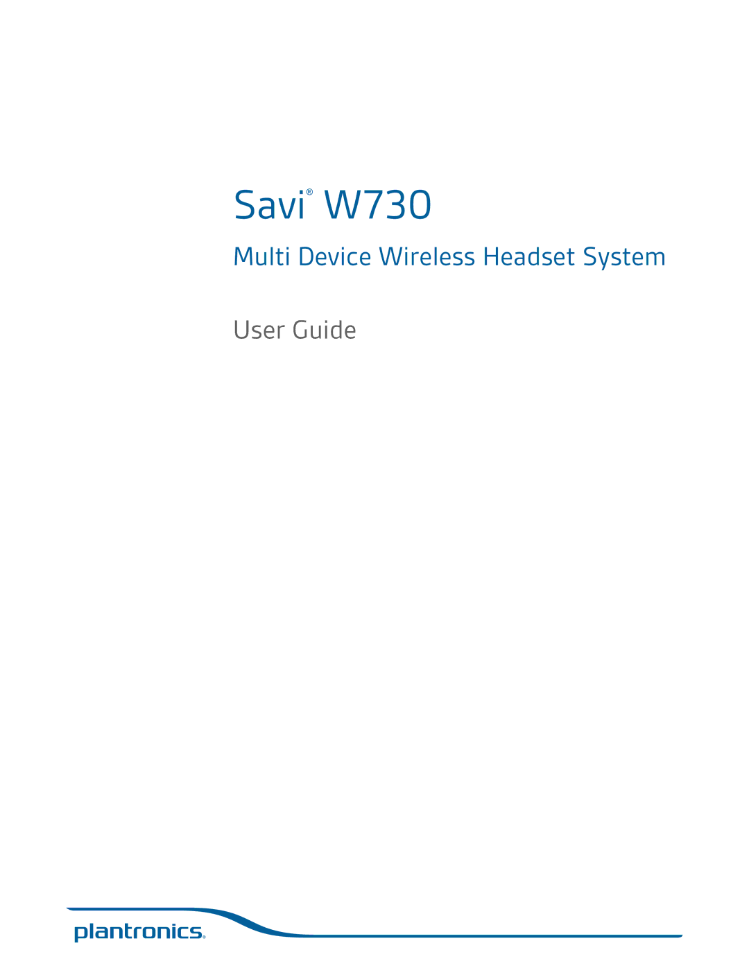 Plantronics manual Savi W730 