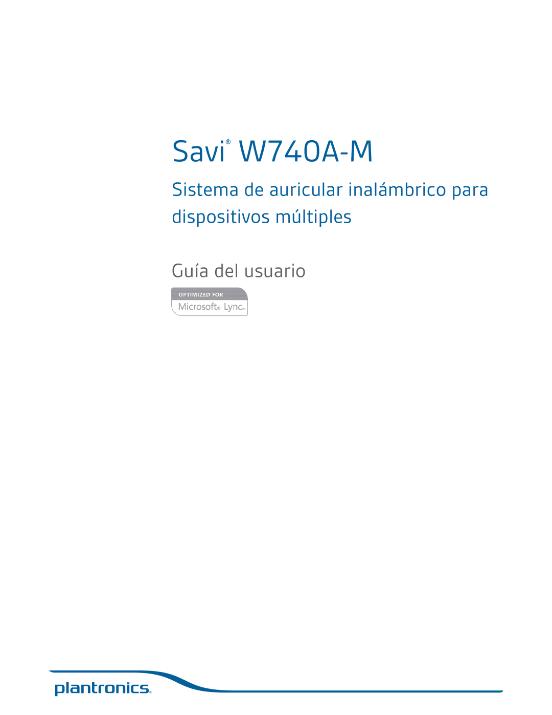 Plantronics manual Savi W740A-M 