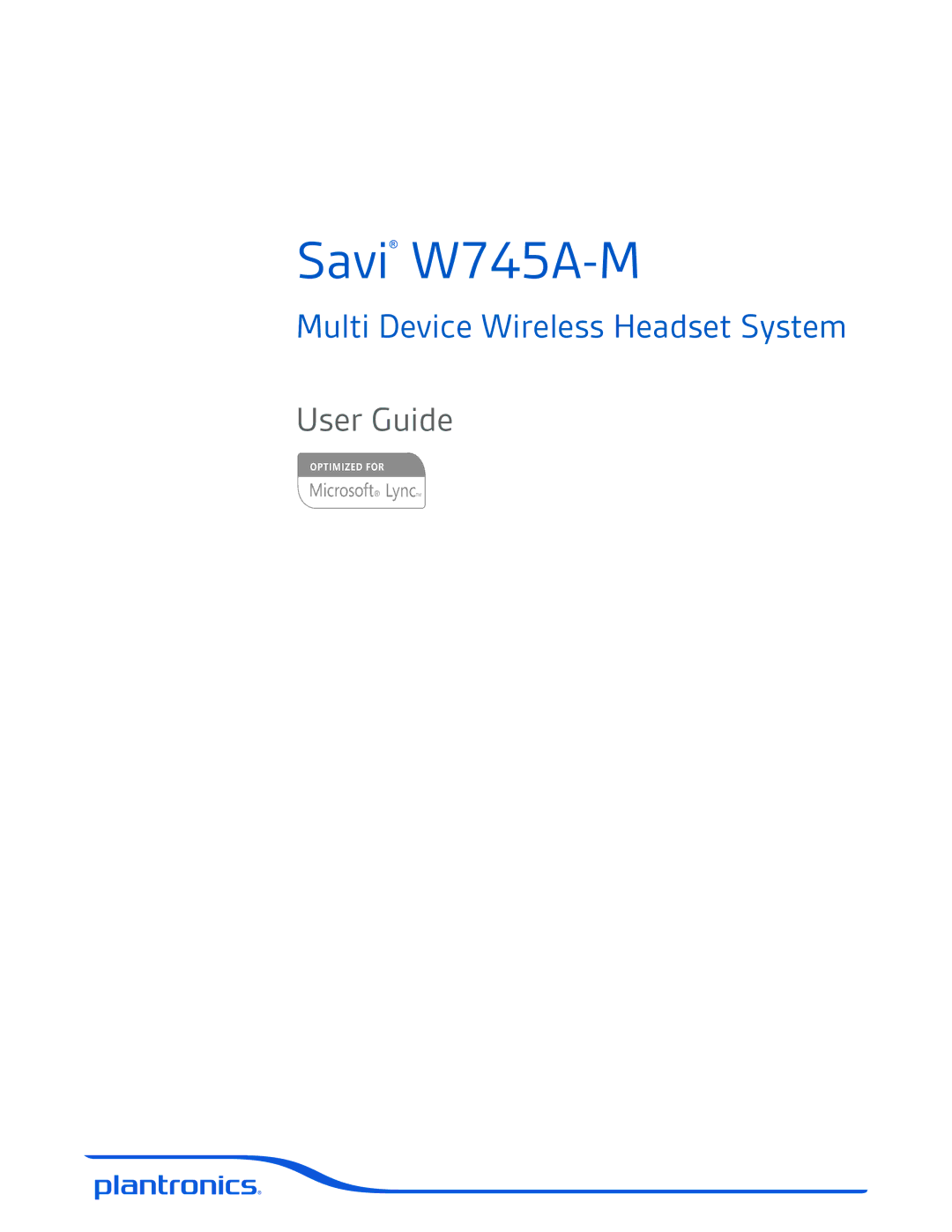 Plantronics manual Savi W745A-M 