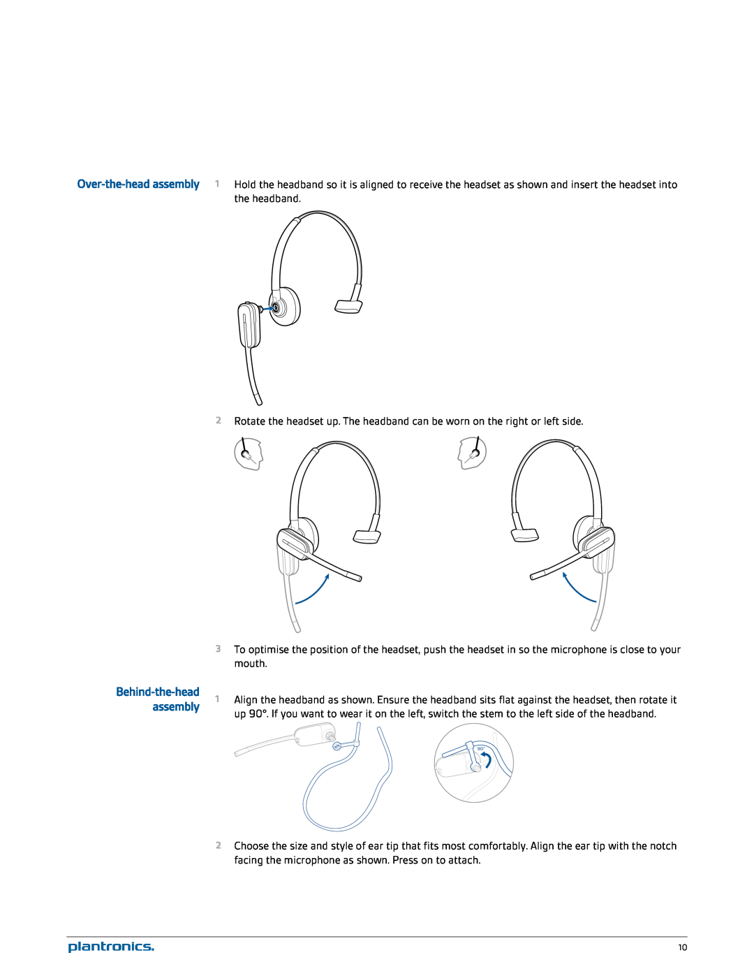 Plantronics W745A-M manual Behind-the-headassembly 