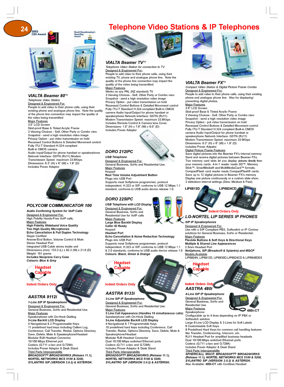 Plantronics Winter 2006 warranty Doro 212IPC, Polycom Communicator, Doro 225IPC, LG-NORTEL LIP Series IP Phones 