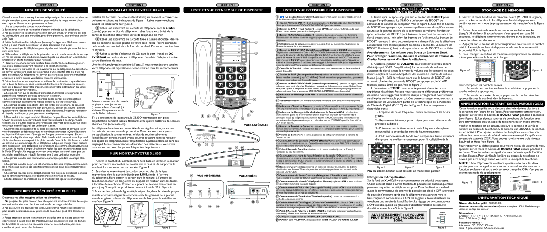 Plantronics Installation DE Votre XL40D, Stockage DE Mémoire, Mesures DE Sécurité Pour Piles 