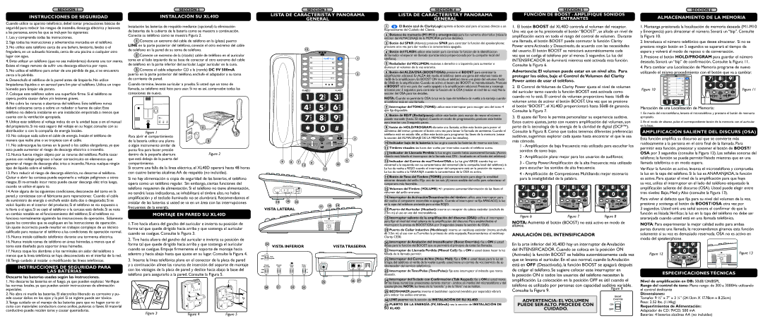 Plantronics Instrucciones DE Seguridad, Instalación SU XL40D, General, Almacenamiento DE LA Memoria 