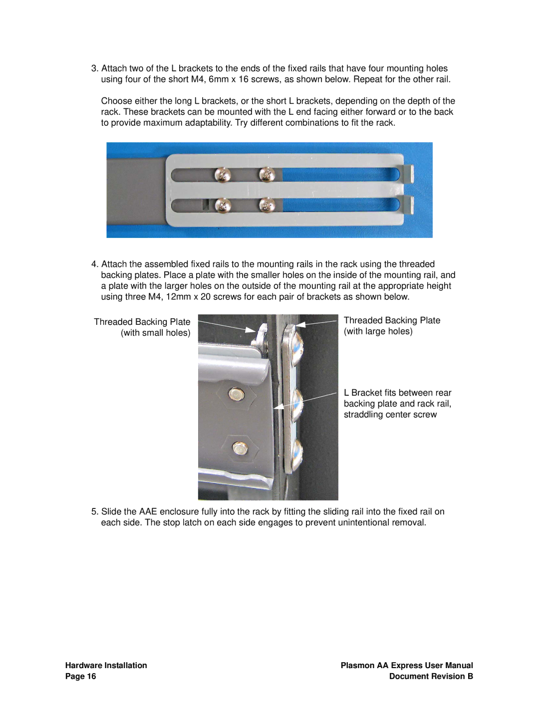 Plasmon 800-102913-00 B user manual Hardware Installation Document Revision B 