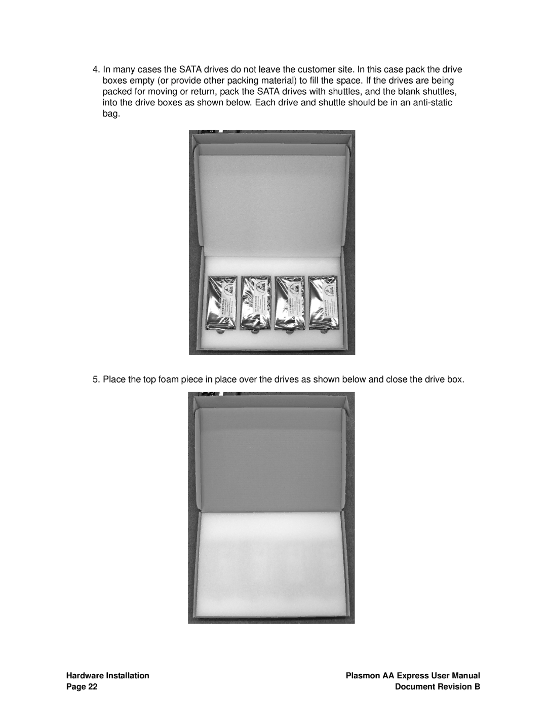 Plasmon 800-102913-00 B user manual Hardware Installation Document Revision B 