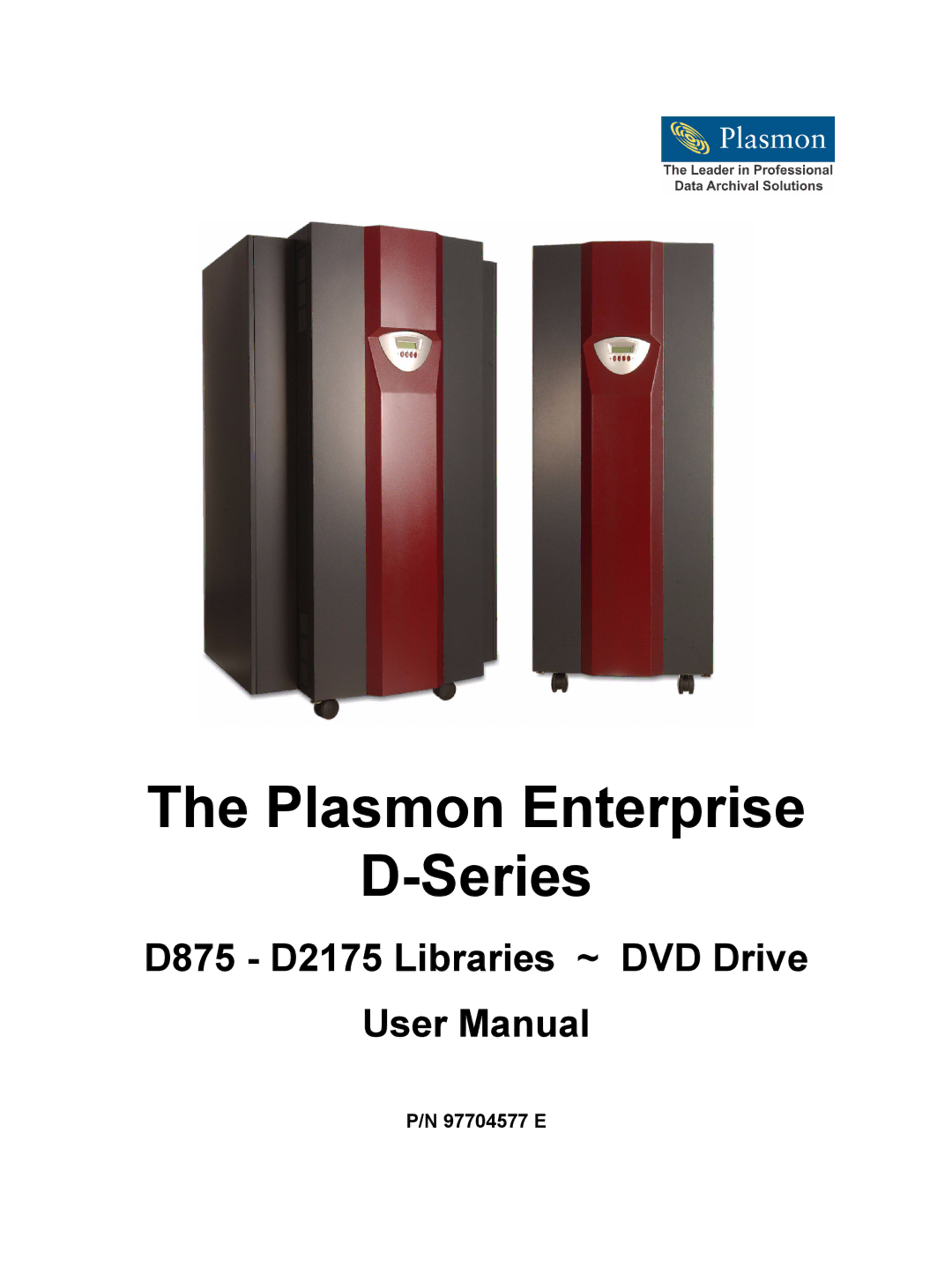 Plasmon D875, D2175 user manual Plasmon Enterprise Series 