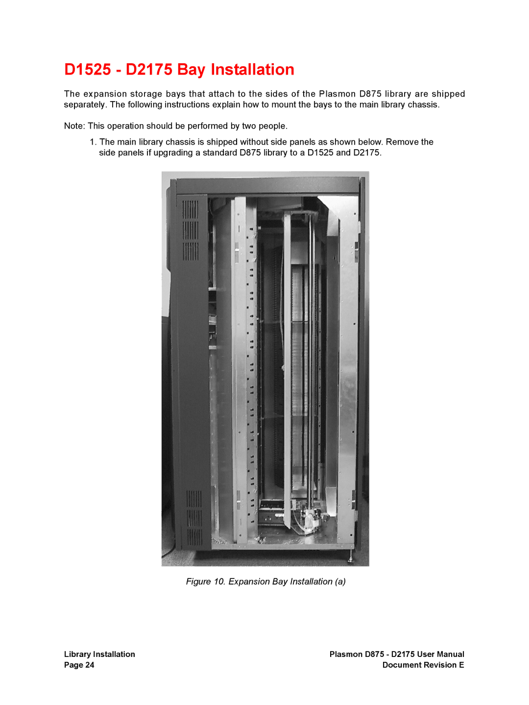 Plasmon D875 user manual D1525 D2175 Bay Installation, Expansion Bay Installation a 