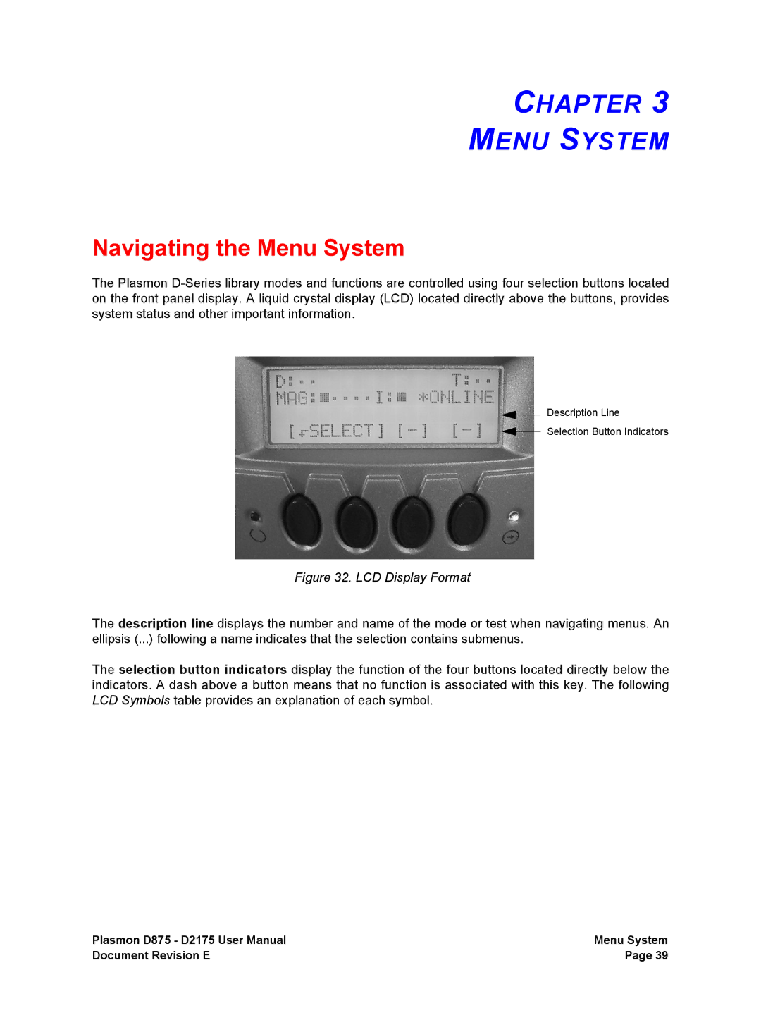 Plasmon D875, D2175 user manual Chapter Menu System, Navigating the Menu System 