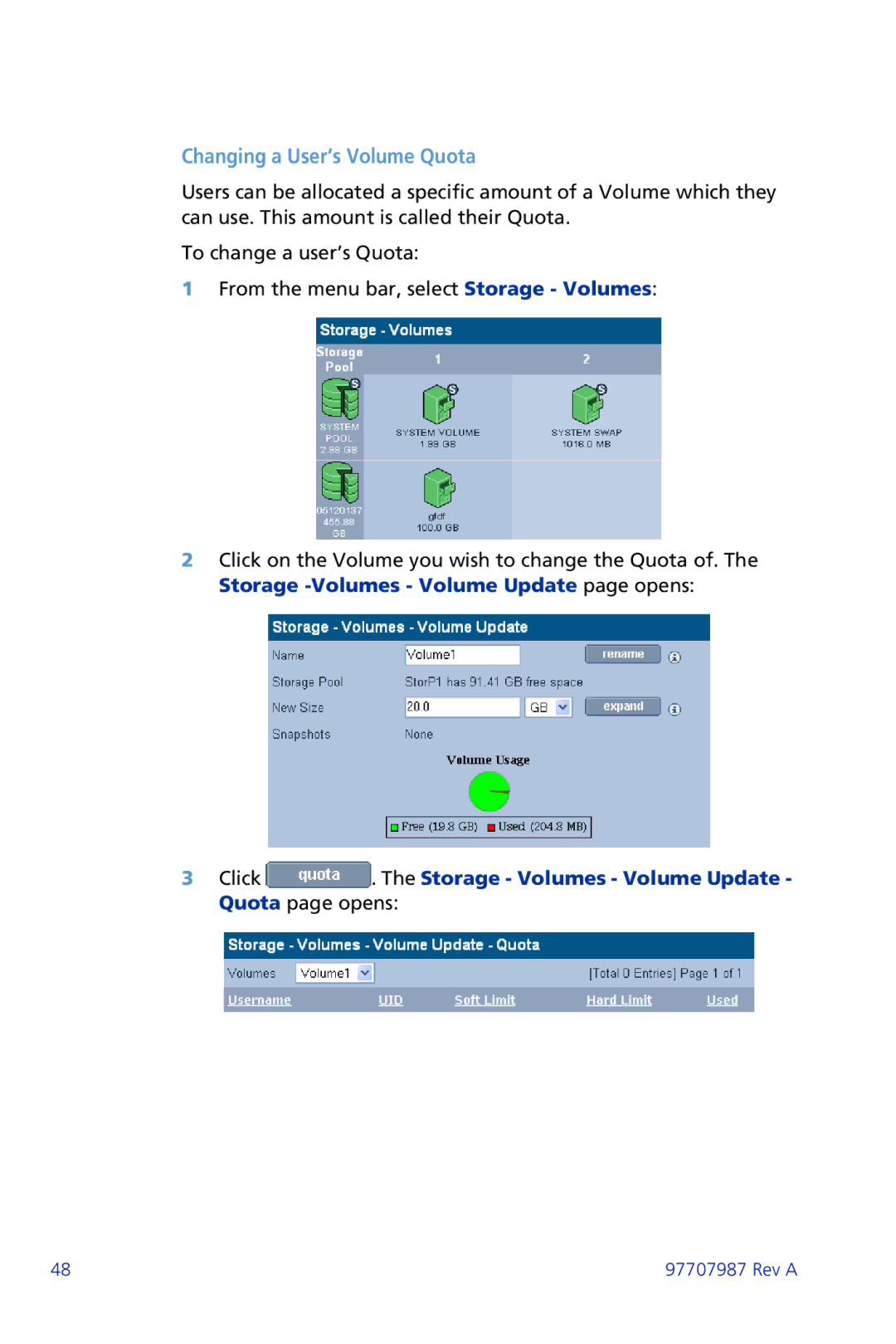 Plasmon ii 97707987 Rev A manual Changing a User’s Volume Quota 