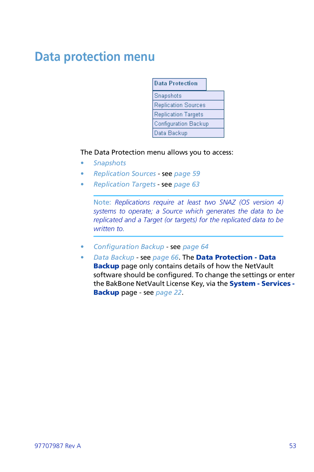 Plasmon ii 97707987 Rev A manual Data protection menu 