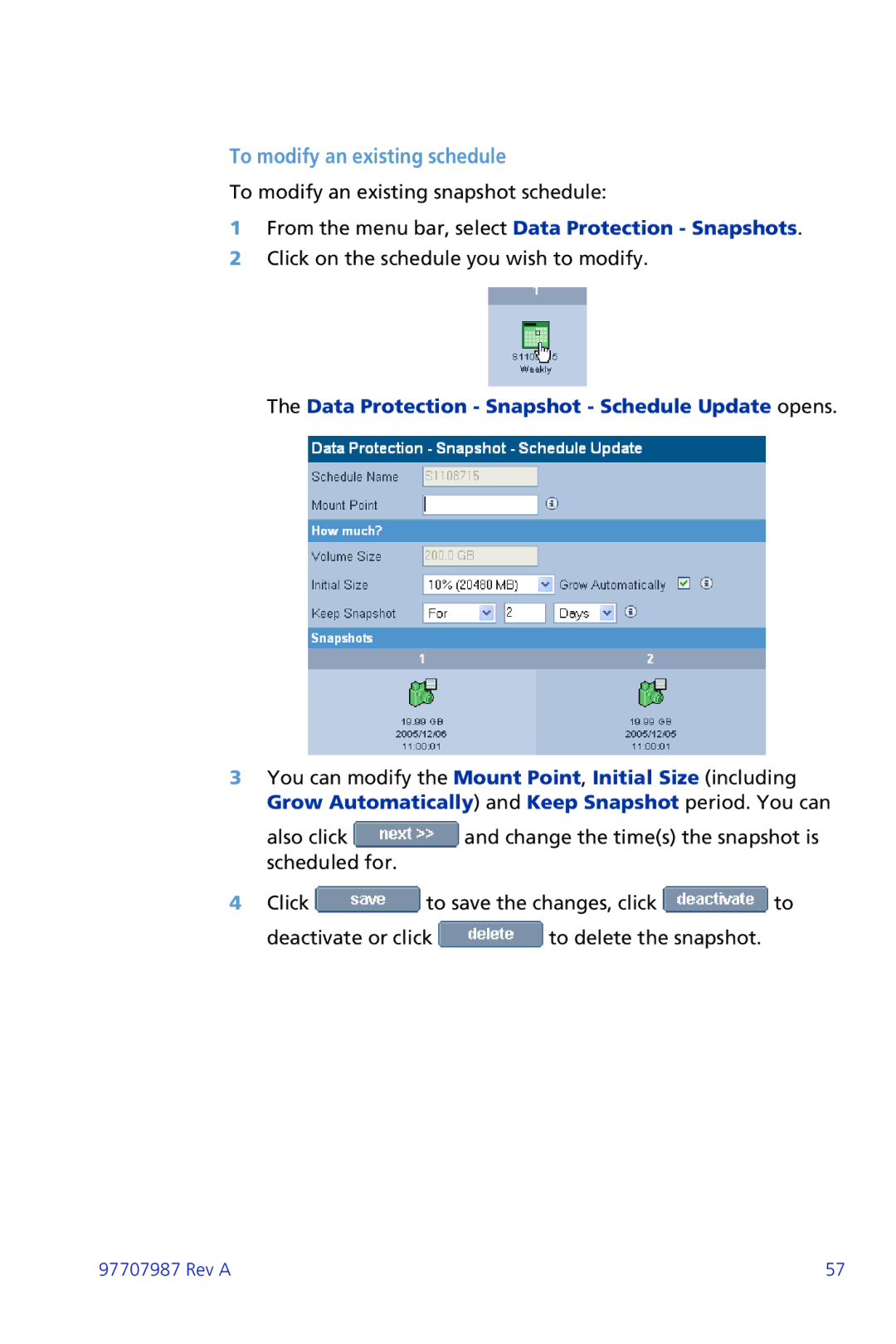 Plasmon ii 97707987 Rev A manual To modify an existing schedule 