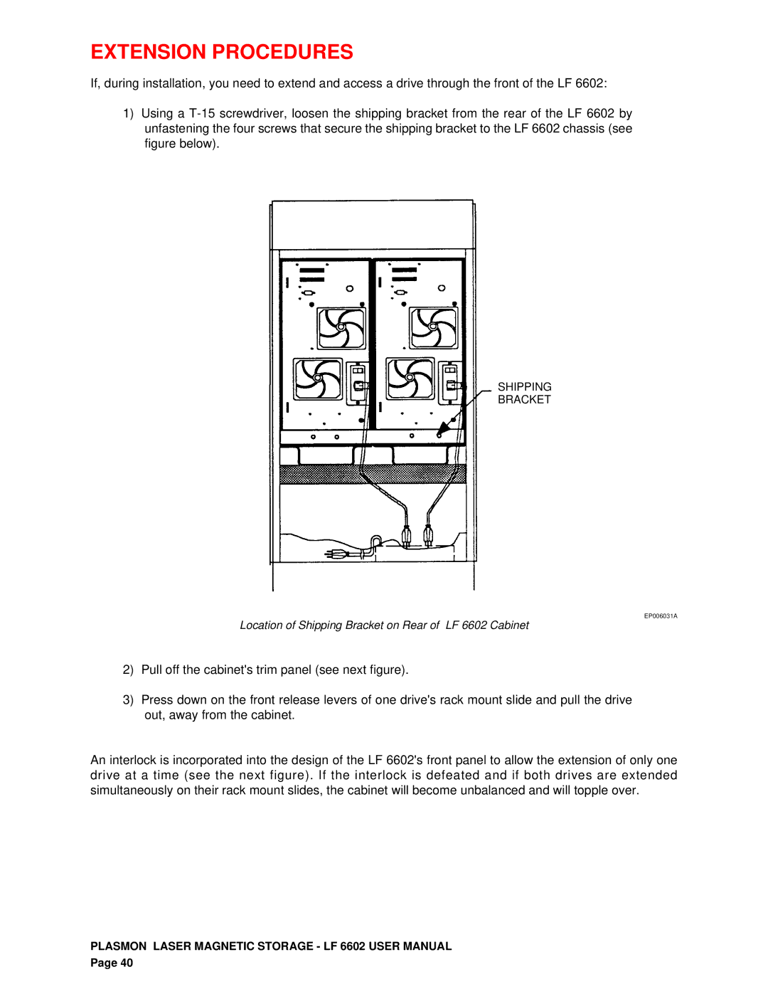 Plasmon LF 6602 user manual Extension Procedures 