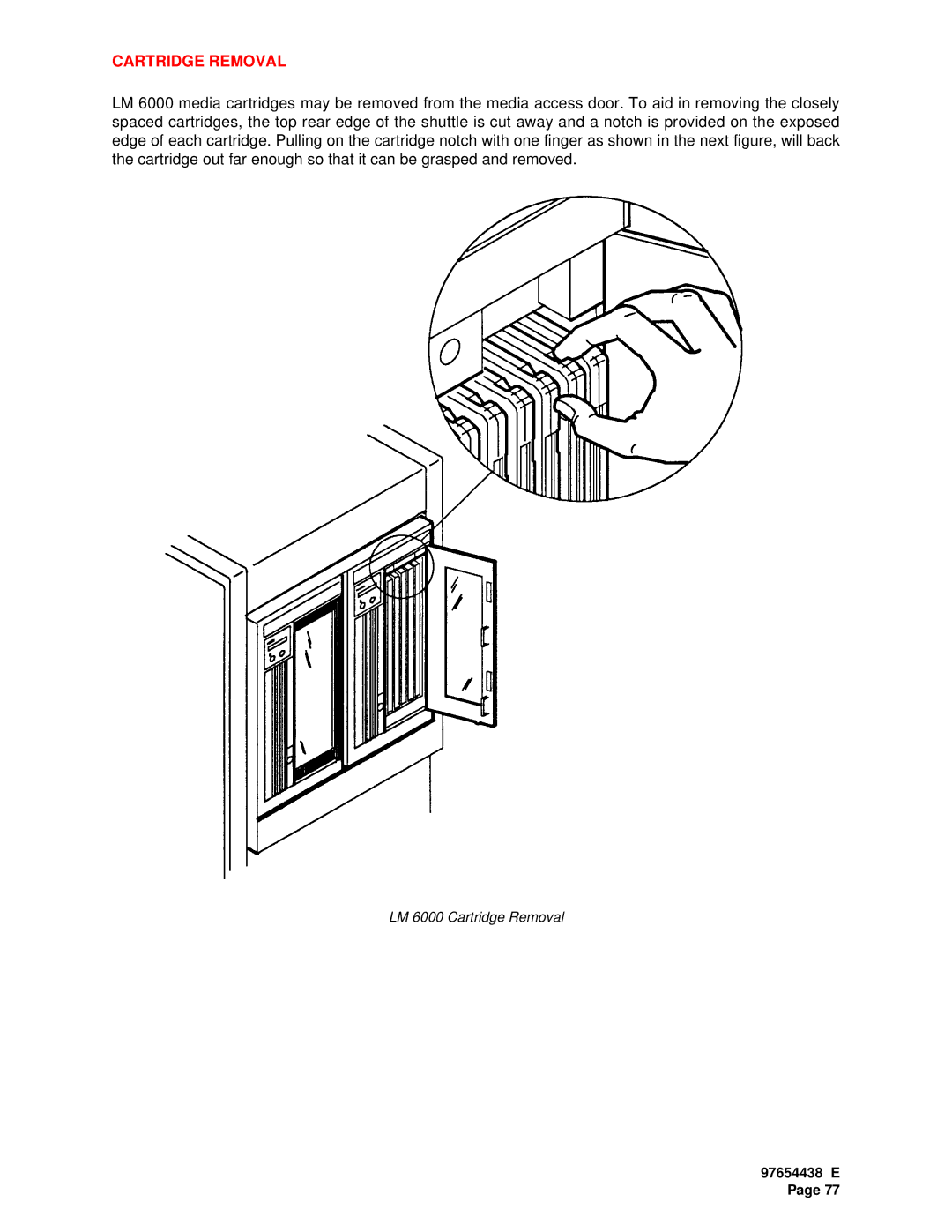 Plasmon LF 6602 user manual Cartridge Removal 