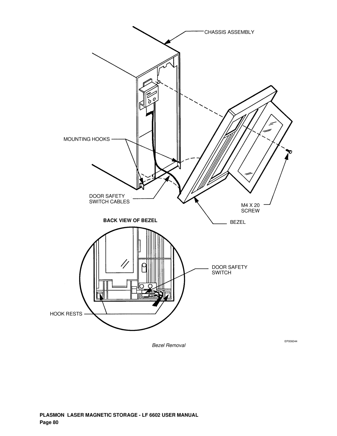 Plasmon LF 6602 user manual Back View of Bezel 