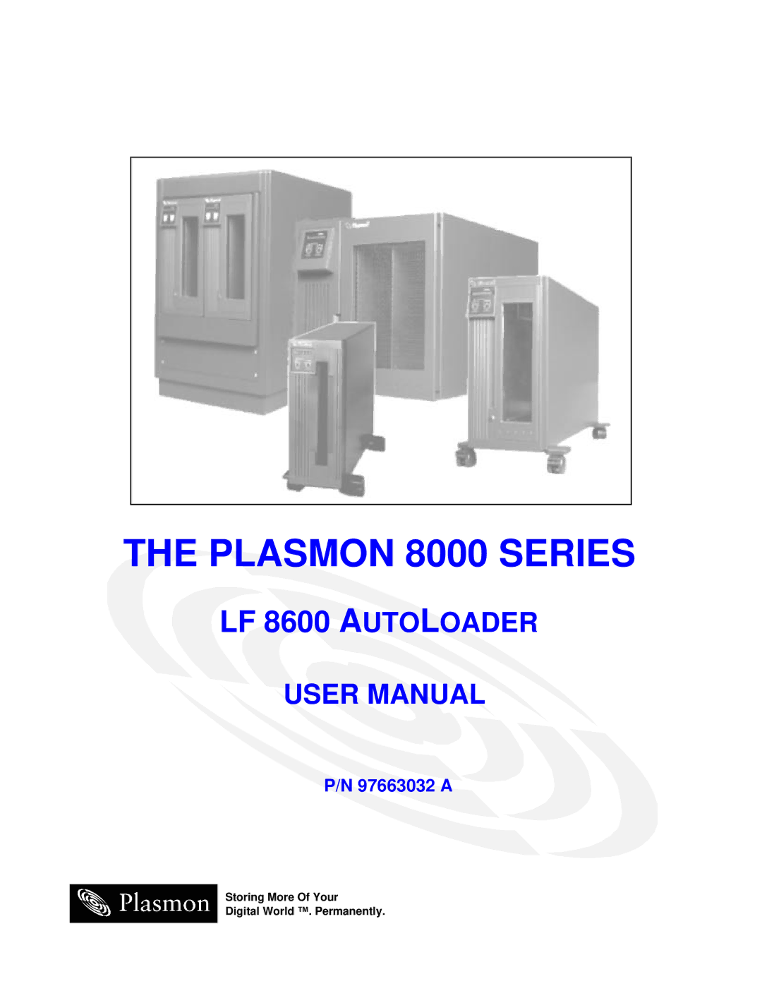 Plasmon LF 8600 user manual Plasmon 8000 Series 