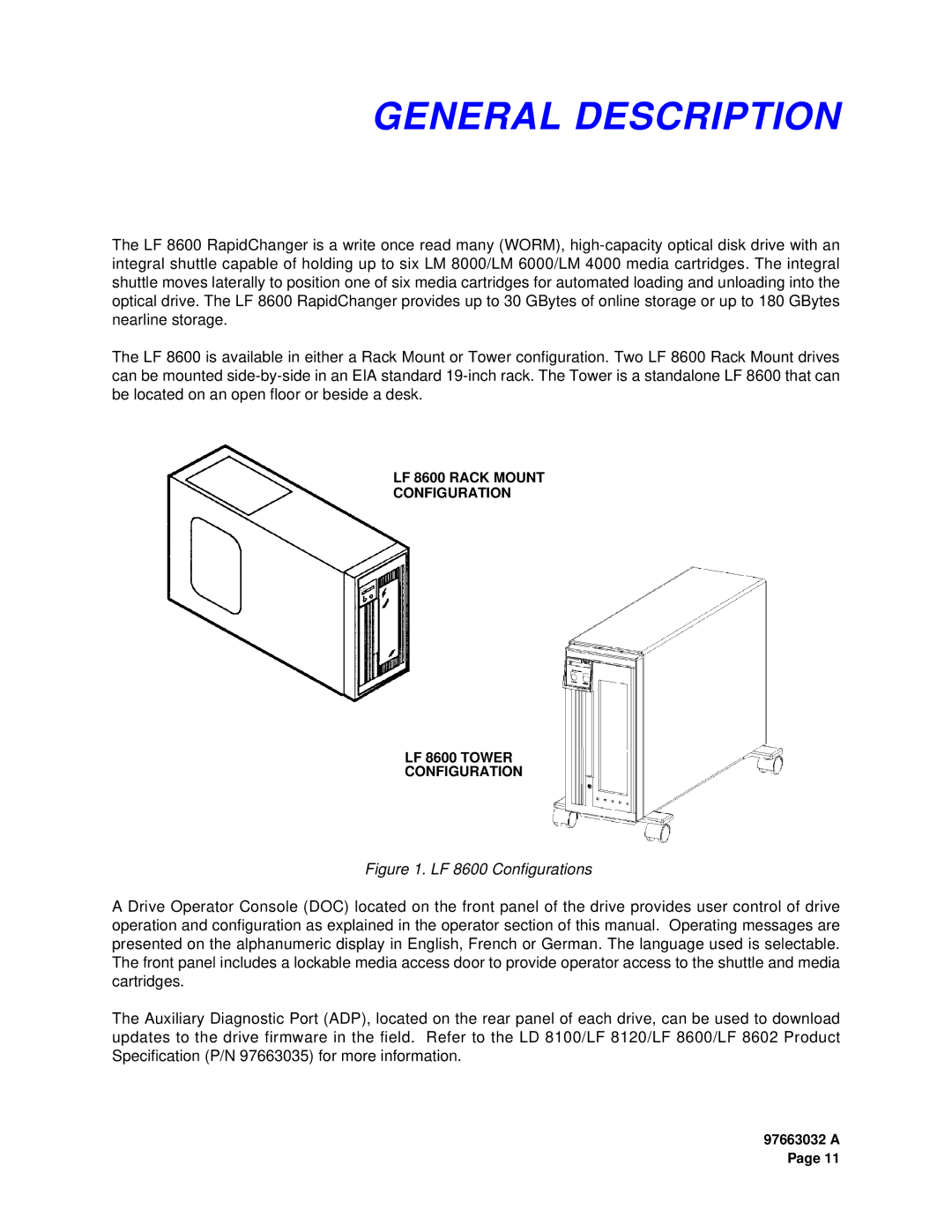 Plasmon LF 8600 user manual General Description 