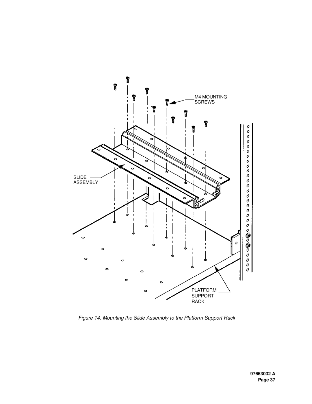 Plasmon LF 8600 user manual Mounting the Slide Assembly to the Platform Support Rack 