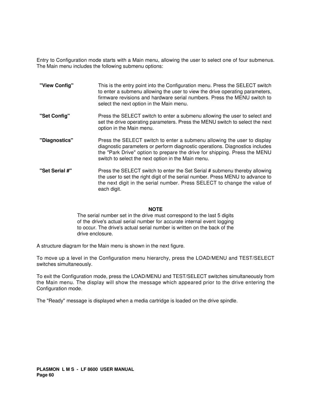 Plasmon LF 8600 user manual 