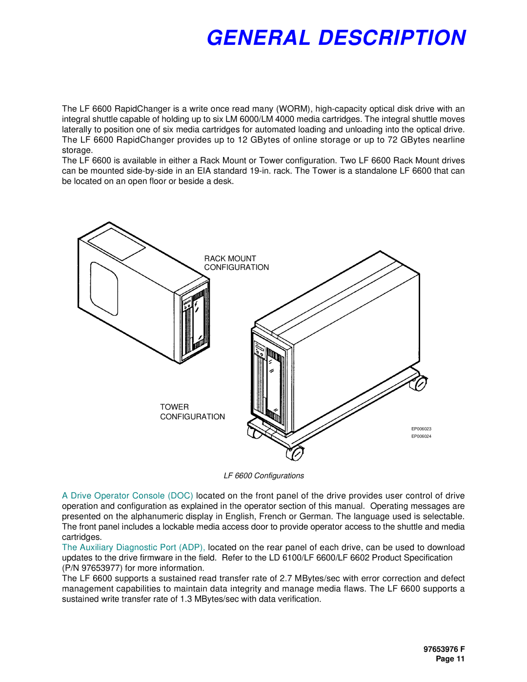 Plasmon LF6600 user manual General Description 