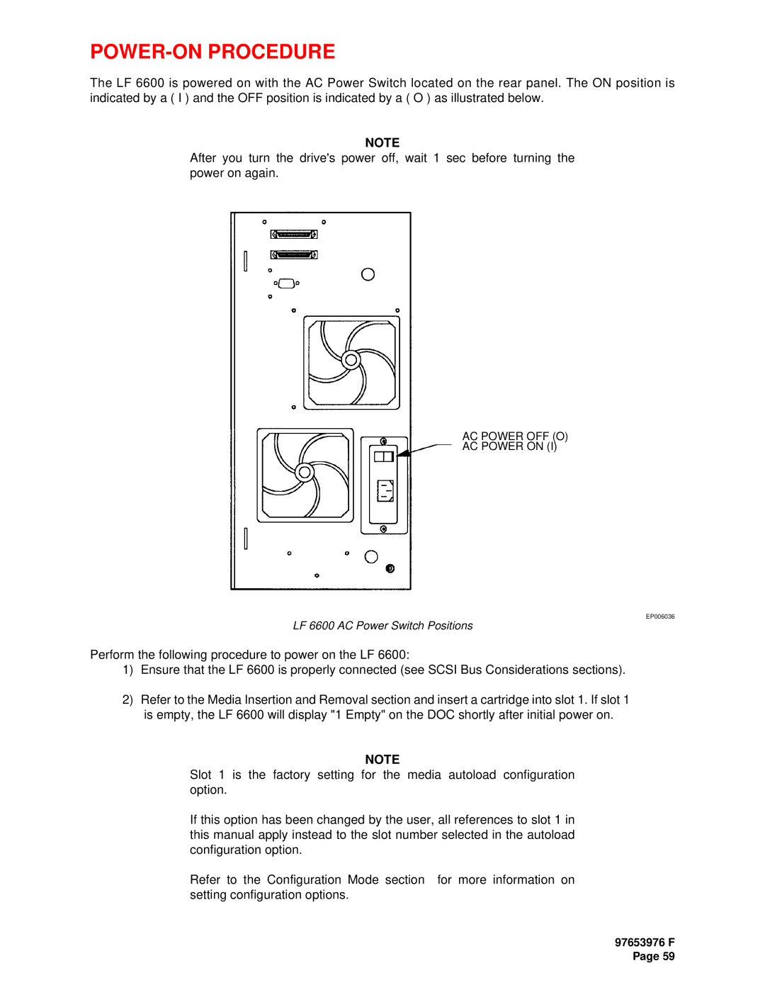 Plasmon LF6600 user manual POWER-ON Procedure 