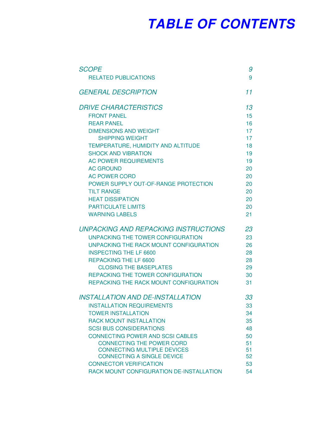 Plasmon LF6600 user manual Table of Contents 