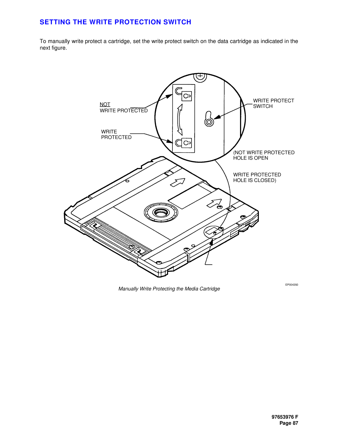 Plasmon LF6600 user manual Setting the Write Protection Switch 