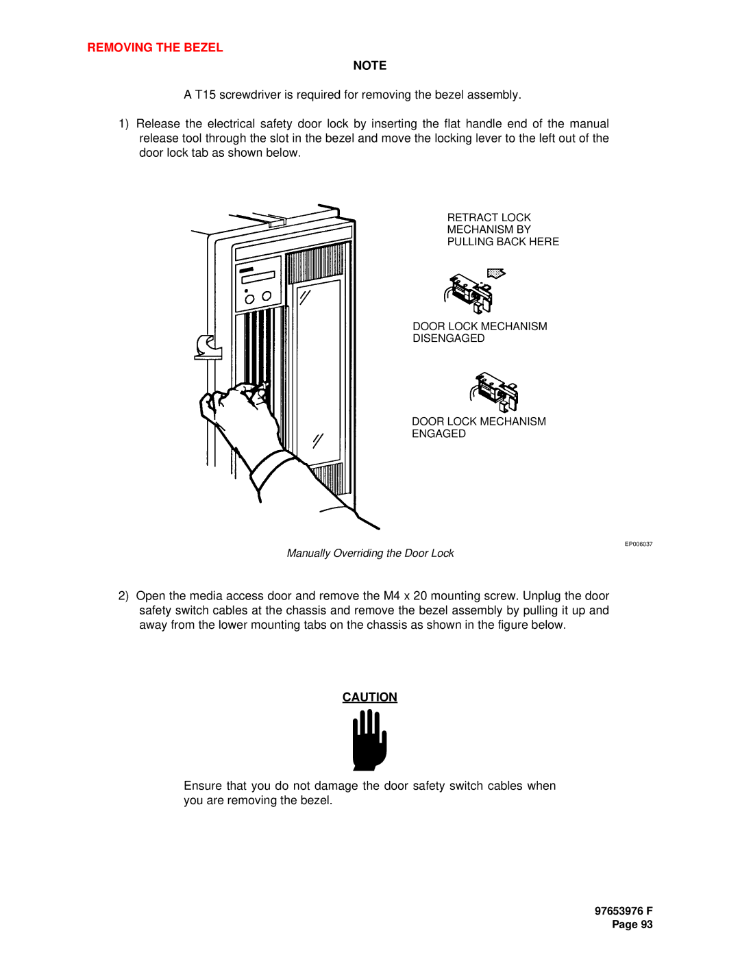 Plasmon LF6600 user manual Removing the Bezel 