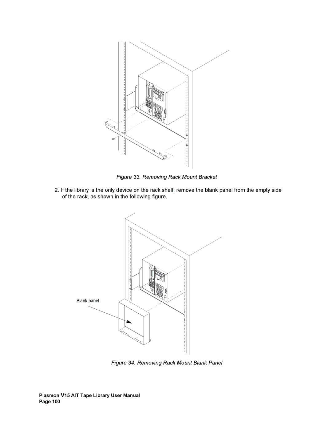 Plasmon V15 manual Removing Rack Mount Bracket 