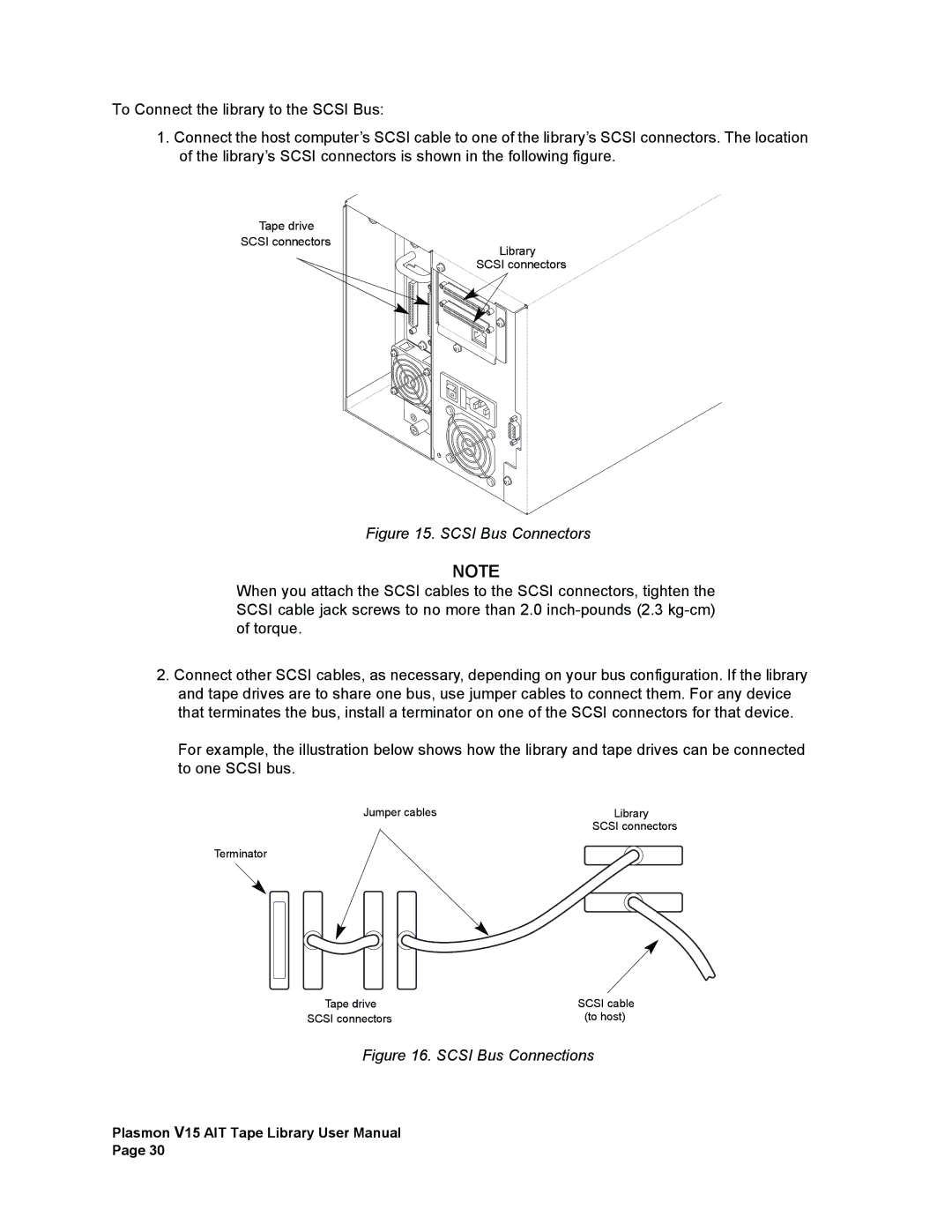 Plasmon V15 manual Scsi Bus Connectors 