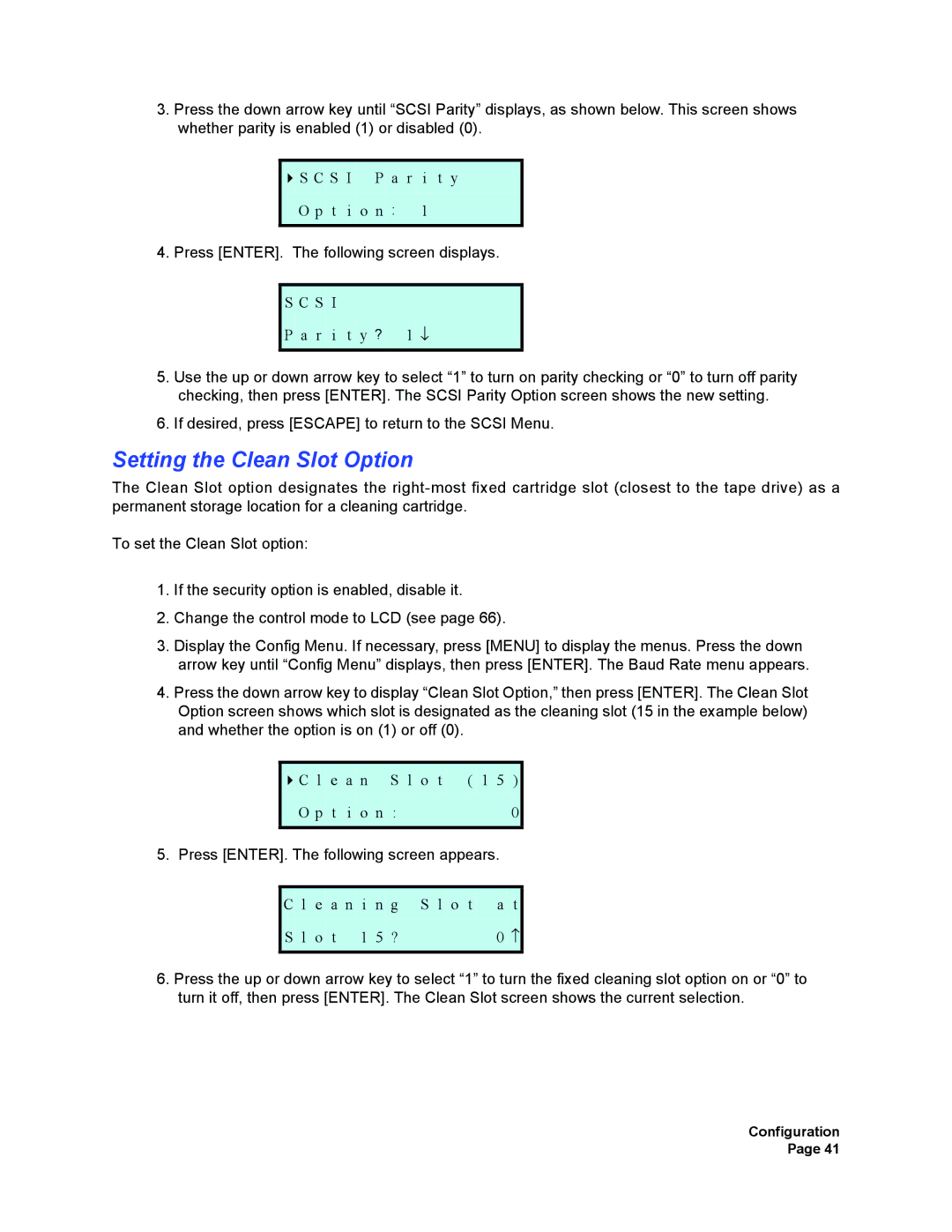 Plasmon V15 manual Setting the Clean Slot Option 